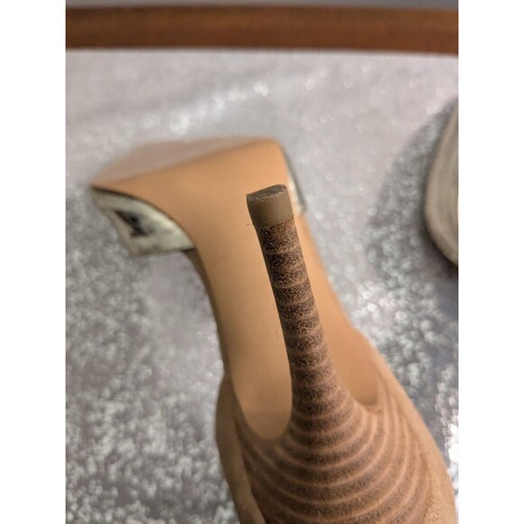 Banana Republic Heels Women's Sz 10 Gold Tan Suede D’Orsay Alicia Shoes Corpcore - Picture 10 of 13